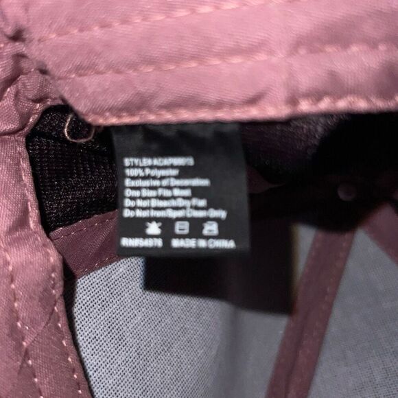 David & Young Pink Faux Velvet Bedazzled Baseball Adjustable Hat - Picture 6 of 8